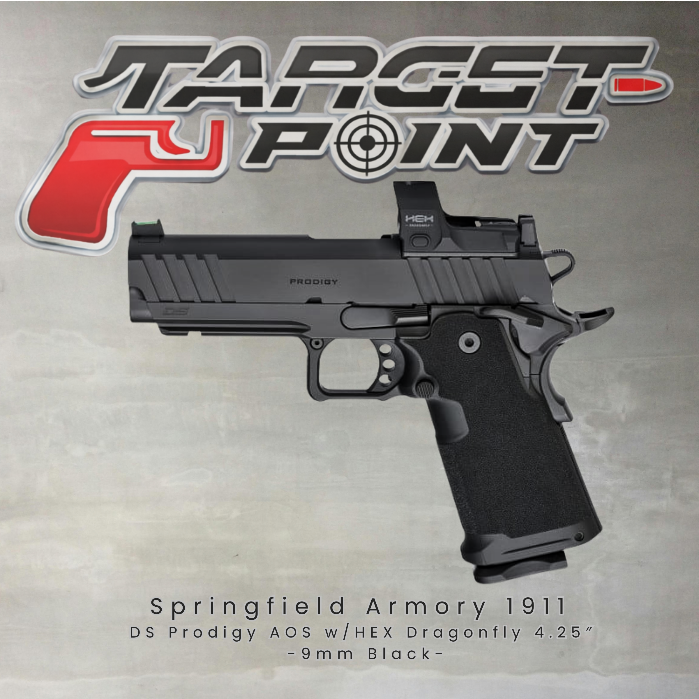 Springfield Armory 1911 DS Prodigy AOS w/HEX Dragonfly 4.25″ 9mm Black