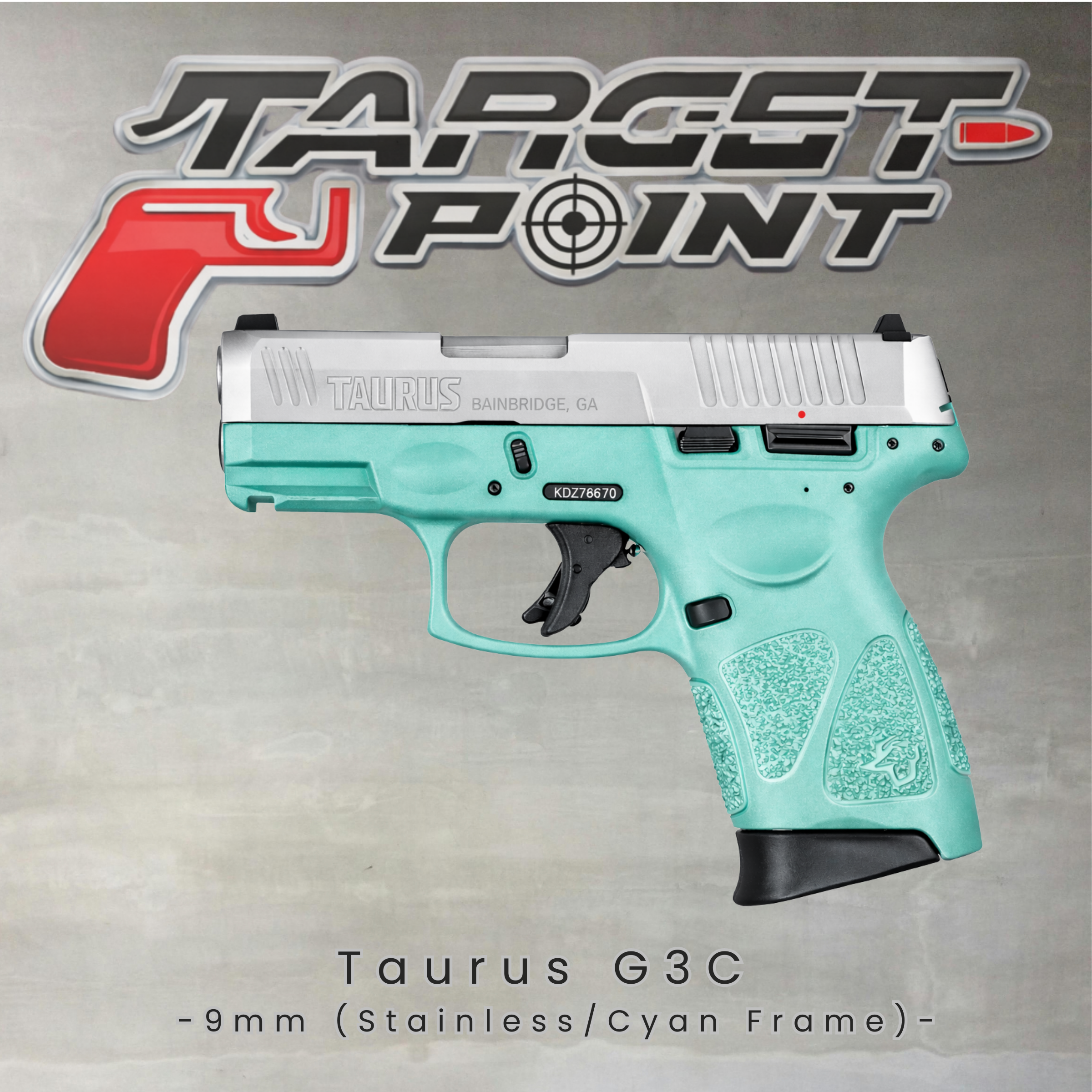 Taurus G3C 9mm (Stainless/Cyan Frame)