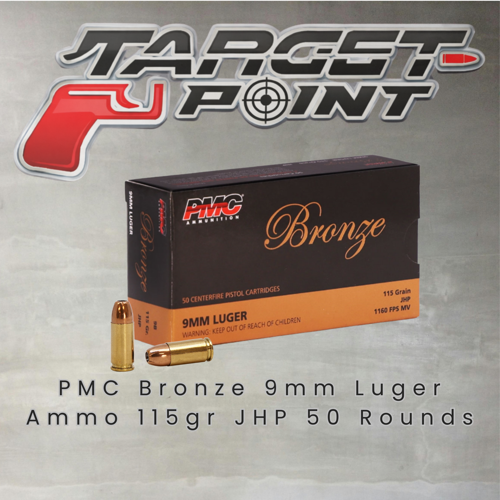 PMC Bronze 9mm Luger Ammo 115gr JHP