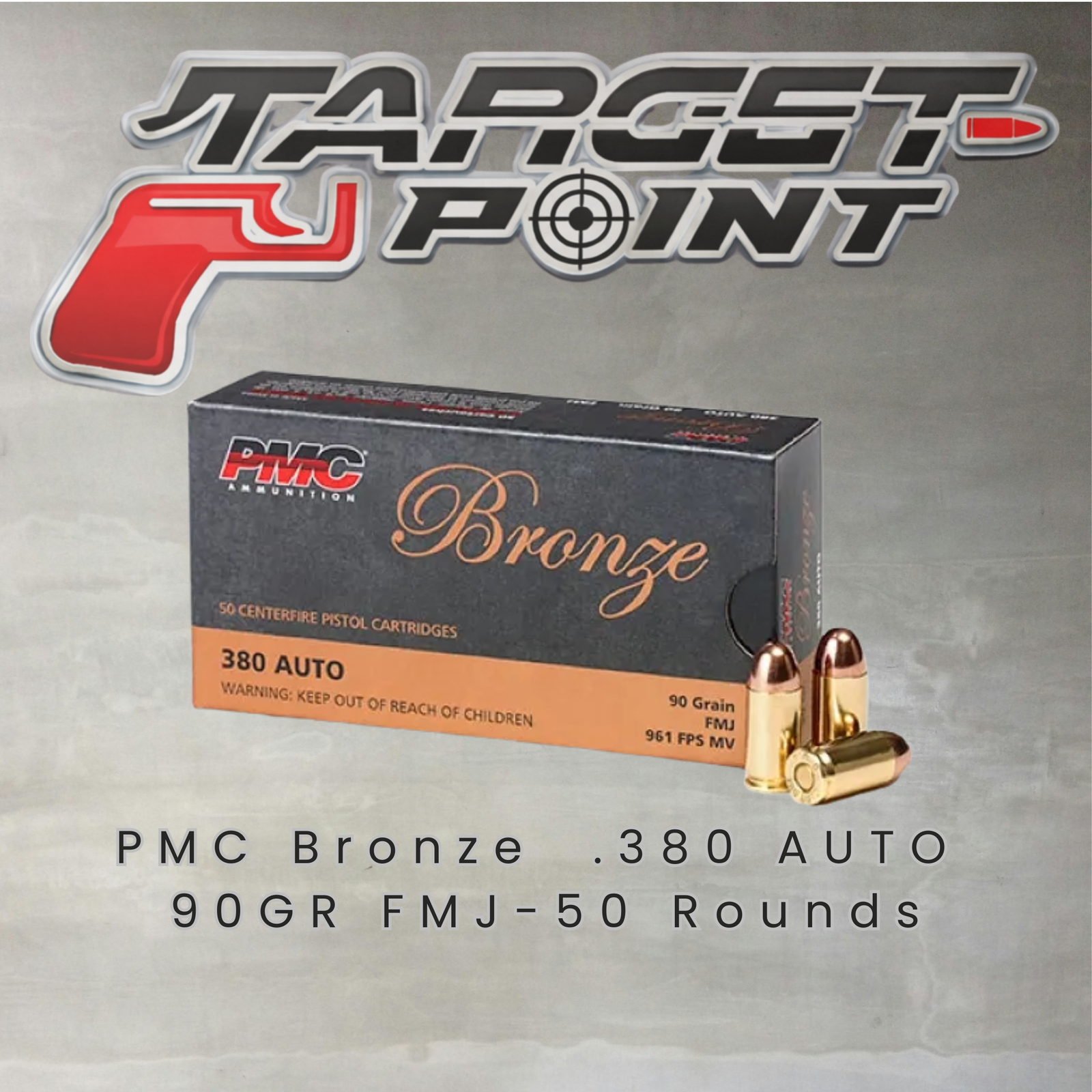 PMC Bronze .380 AUTO 90GR FMJ-50 Rounds